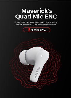 Faster Maverick Wireless Earbuds with Noise Cancellation (ENC) - 7 Hours Playtime with Bluetooth 5.4 - AI Enhanced Calls Quad Mics - Gaming Bluetooth Earphones with Ultra-Low Latency - Deep Bass, Touch Control - For Exercise, Gym - Compatible with iPhone & Android (Black)  - Image 5
