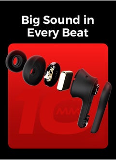 Faster Maverick Wireless Earbuds with Noise Cancellation (ENC) - 7 Hours Playtime with Bluetooth 5.4 - AI Enhanced Calls Quad Mics - Gaming Bluetooth Earphones with Ultra-Low Latency - Deep Bass, Touch Control - For Exercise, Gym - Compatible with iPhone & Android (Black)  - Image 4