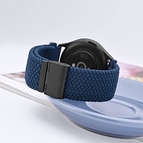 WOCCI 18mm Braided Nylon Watch Band for Men and Women Quick Release Black Stainless Steel Buckle Blue - Image 3