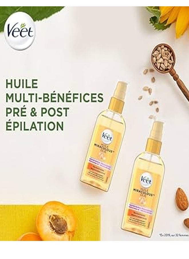 Veet - Miraculus Oil Moisturizes and Softens the Skin Before and After Hair Removal 100ml - Image 1
