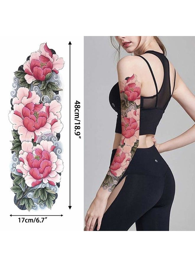 Aresvns - Beautiful Spring Temporary Tattoo for Women and Girls (L19“xW7”),Full Arm Fake Tattoos Flowers,Waterproof temporary tattoo sleeves Christmas Gift - Image 1