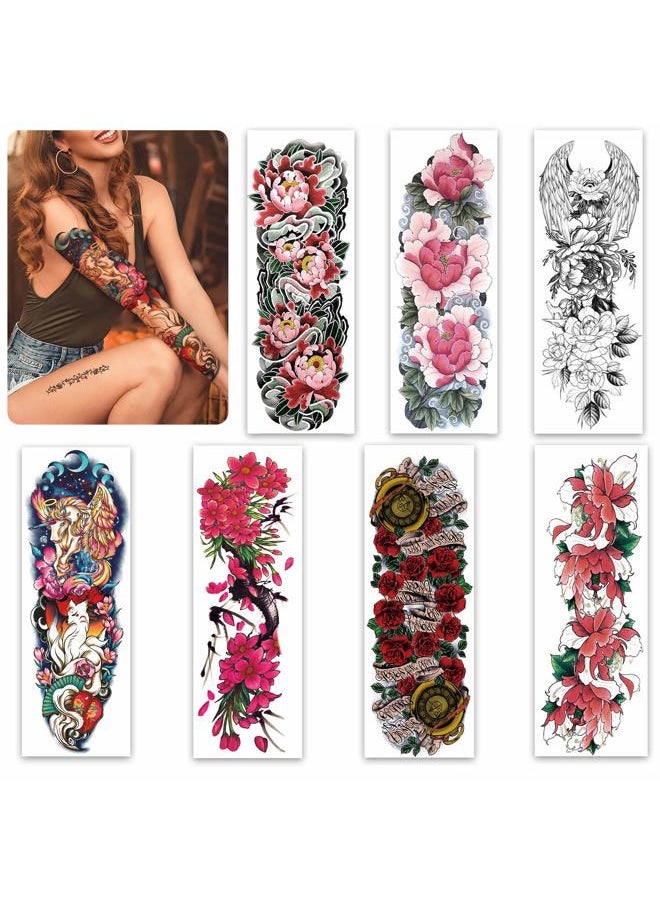 Aresvns - Beautiful Spring Temporary Tattoo for Women and Girls (L19“xW7”),Full Arm Fake Tattoos Flowers,Waterproof temporary tattoo sleeves Christmas Gift - Image 1