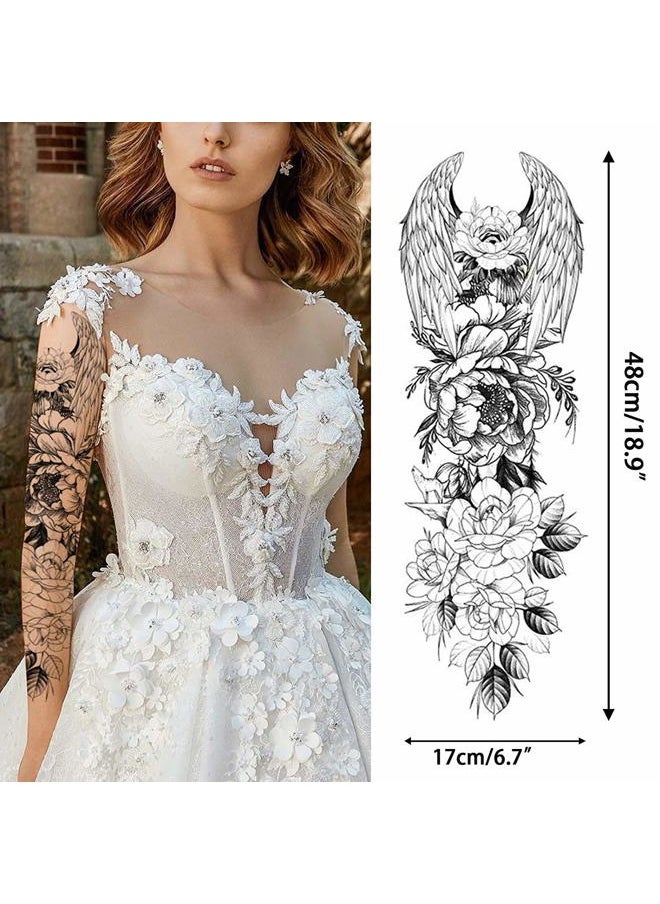 Aresvns - Beautiful Spring Temporary Tattoo for Women and Girls (L19“xW7”),Full Arm Fake Tattoos Flowers,Waterproof temporary tattoo sleeves Christmas Gift - Image 1