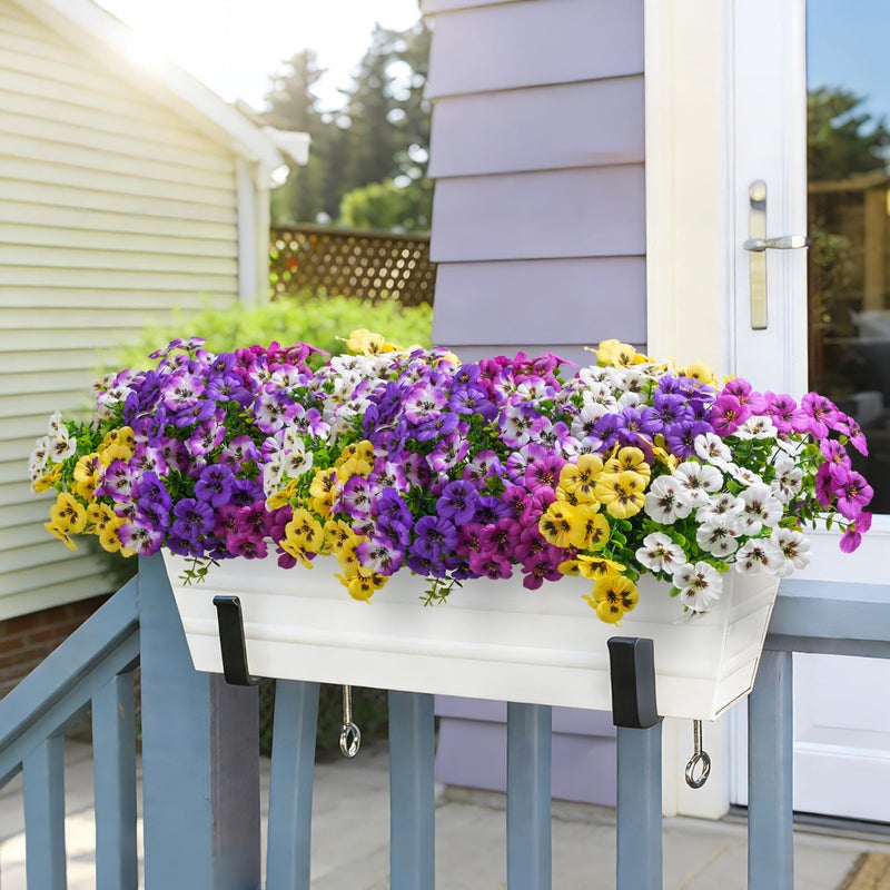 Ivydale Artificial Flowers for Outdoor Spring Decor, 20PCS Fake Pansy Flowers Faux Silk Mixed Color Pansies UV Resistant Plants for Front Door Porch Yard Patio Window Box Home Decor - Image 3