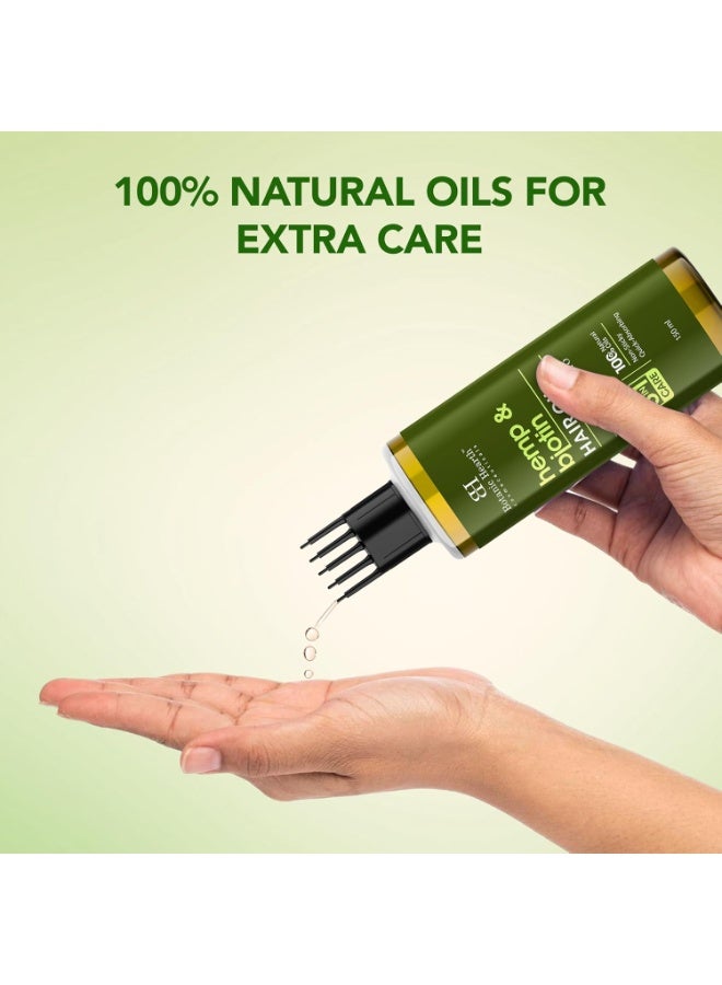 Botanic Hearth Hemp & Biotin Hair Oil for Hair Growth & Strength with Saw Palmetto – 150ml, Non-Sticky & Fast-Absorbing – 100% Natural Oils for Healthy Scalp & Hair – with Hair Oil Applicator - Image 4