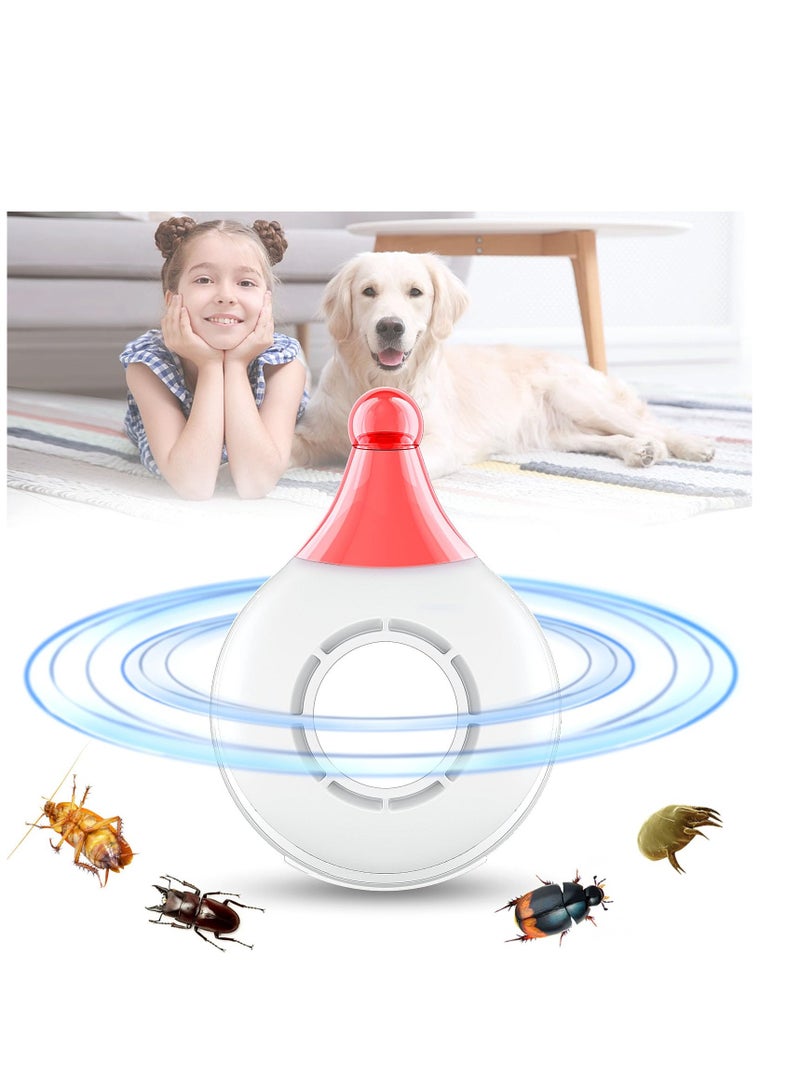 SYOSI طارد الحشرات الفائق للصوت للبراغيث والقراد - جهاز التحكم في الحشرات - طارد قمل الحشرات - إمدادات الحيوانات الأليفة - يصدر ترددات عالية ويحمي الحيوان الأليف دون مواد كيميائية ضارة أو مبيدات حشرية - أبيض - Image 1