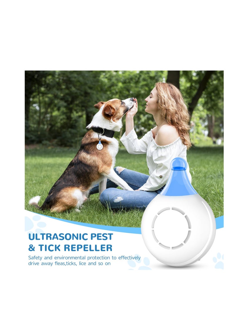 SYOSI طارد الحشرات الفائق للصوت للبراغيث والقراد - جهاز التحكم في الحشرات - طارد قمل الحشرات - إمدادات الحيوانات الأليفة - يصدر ترددات عالية ويحمي الحيوان الأليف دون مواد كيميائية ضارة أو مبيدات حشرية - أبيض - Image 3