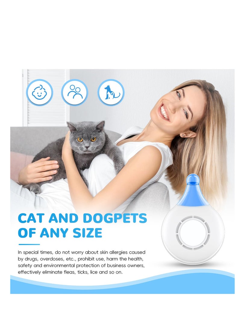 SYOSI طارد الحشرات الفائق للصوت للبراغيث والقراد - جهاز التحكم في الحشرات - طارد قمل الحشرات - إمدادات الحيوانات الأليفة - يصدر ترددات عالية ويحمي الحيوان الأليف دون مواد كيميائية ضارة أو مبيدات حشرية - أبيض - Image 5