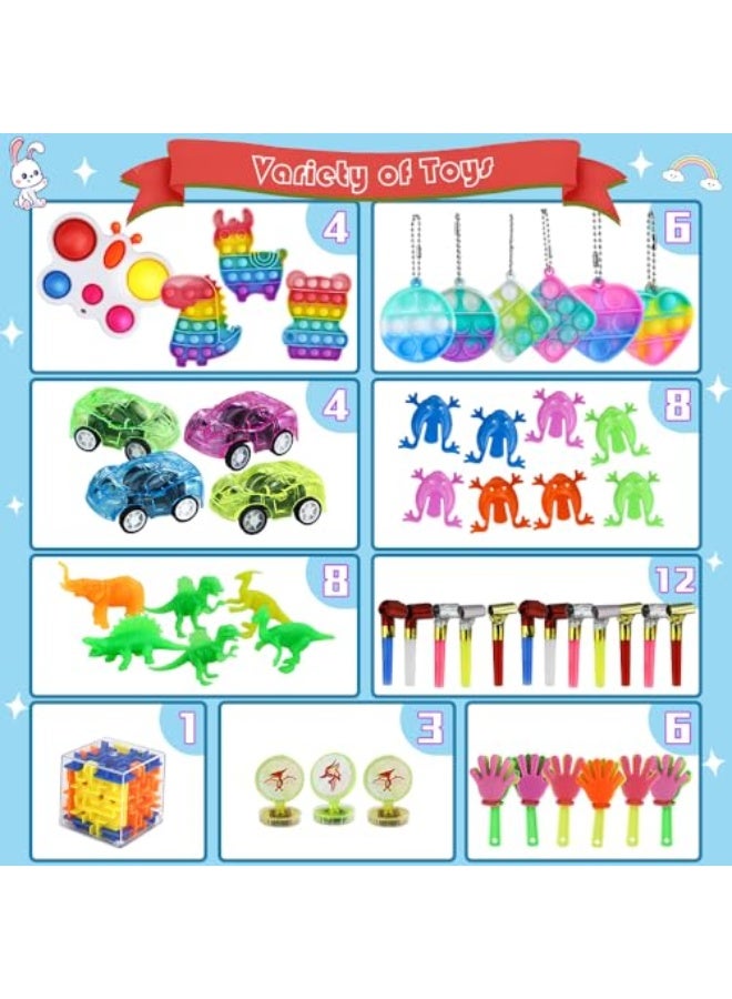 206 قطعة هدايا حفلات للأطفال 3 سنوات وما فوق، ألعاب فidgets ممتعة للأطفال والبالغين، عناصر لحقيبة الهدايا وجوائز الصف، جوائز قلعة الكنز، ألعاب حسية غير سامة لمدارس عيد الميلاد والفعاليات. - Image 3