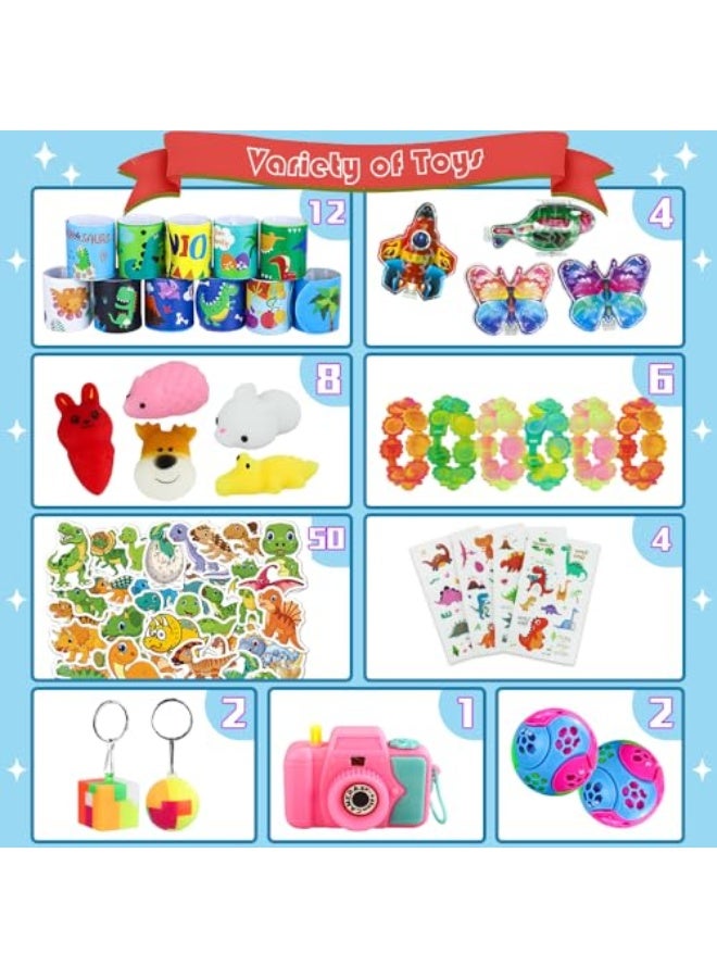 206 قطعة هدايا حفلات للأطفال 3 سنوات وما فوق، ألعاب فidgets ممتعة للأطفال والبالغين، عناصر لحقيبة الهدايا وجوائز الصف، جوائز قلعة الكنز، ألعاب حسية غير سامة لمدارس عيد الميلاد والفعاليات. - Image 5