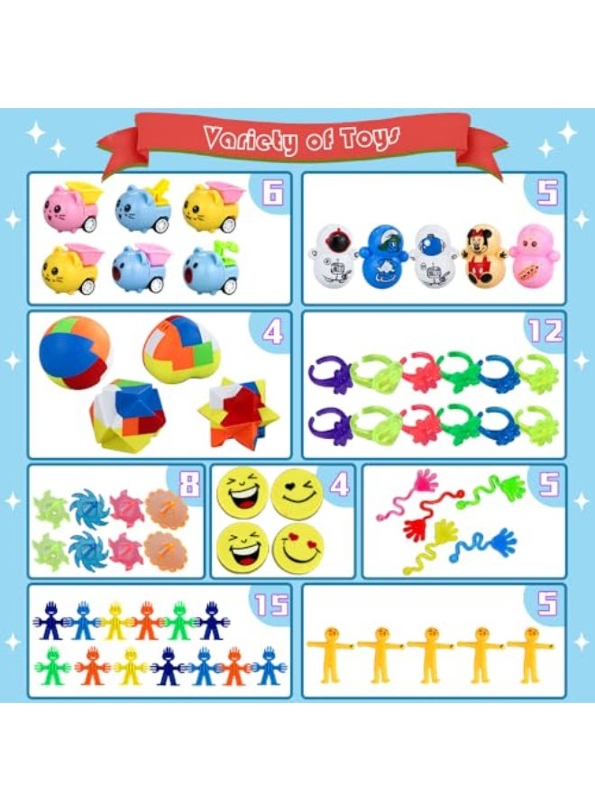 206 قطعة هدايا حفلات للأطفال 3 سنوات وما فوق، ألعاب فidgets ممتعة للأطفال والبالغين، عناصر لحقيبة الهدايا وجوائز الصف، جوائز قلعة الكنز، ألعاب حسية غير سامة لمدارس عيد الميلاد والفعاليات. - Image 4