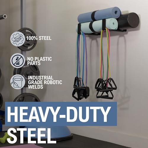 StoreYourBoard Yoga Mat Storage Rack, X-Large, Foam Roller Wall Hooks, 3 Exercise Mats, Fitness Gear Organizer (Extra Large) - Image 5