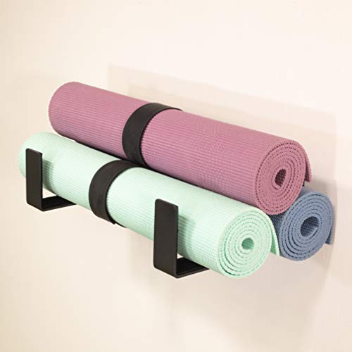 StoreYourBoard Yoga Mat Storage Rack, X-Large, Foam Roller Wall Hooks, 3 Exercise Mats, Fitness Gear Organizer (Extra Large) - Image 1