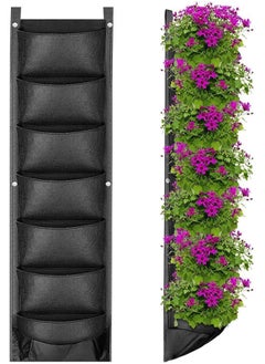 Generic Hanging Vertical Wall Planter with 7 Pockets, Black Hanging Plant Planting Grow Bags, Wall Mounted Herb Flower Growing Pouch Greening  - Image 1