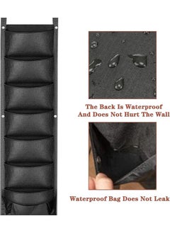 Generic Hanging Vertical Wall Planter with 7 Pockets, Black Hanging Plant Planting Grow Bags, Wall Mounted Herb Flower Growing Pouch Greening  - Image 3
