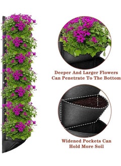 Generic Hanging Vertical Wall Planter with 7 Pockets, Black Hanging Plant Planting Grow Bags, Wall Mounted Herb Flower Growing Pouch Greening  - Image 5