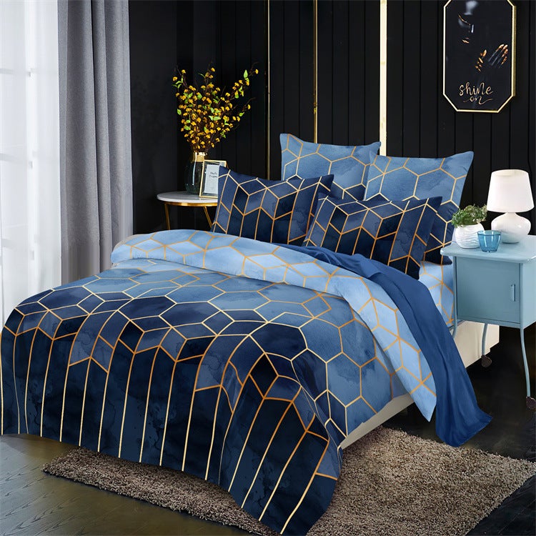 Bedding Gilt Strips Rowni Geometric Rhombus Three Or Four Piece Set - Image 4