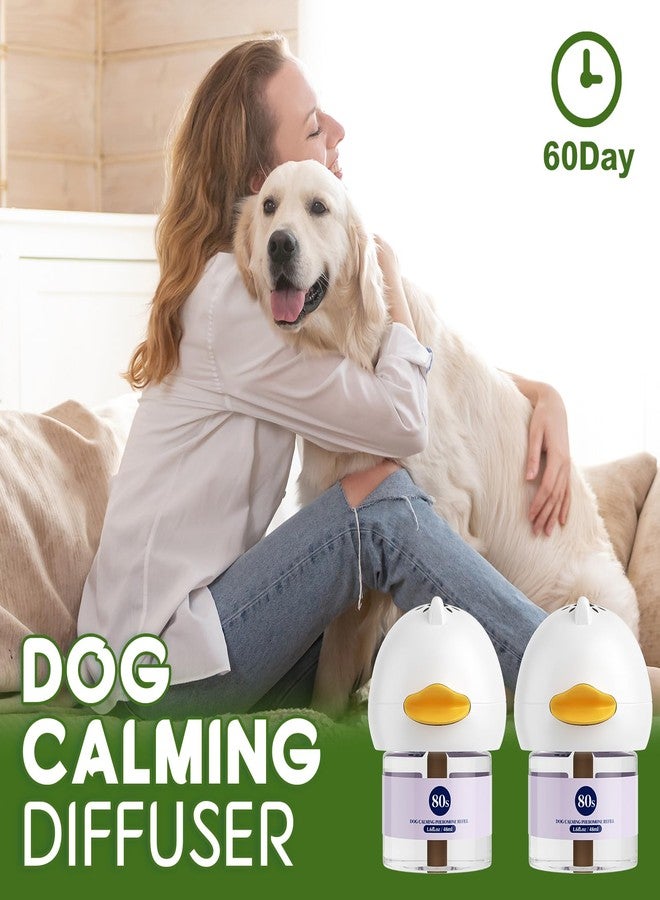 80S Dog Calming Diffuser, 4 in 1 Puppy Pheromones Calming Diffuser, Relaxing Pheromone for Dogs Relief Stress Anxiety Fighting Scratching, Helps Train Dogs to Pee, 2 Diffusers + 2 Refills (48ml) - Image 2