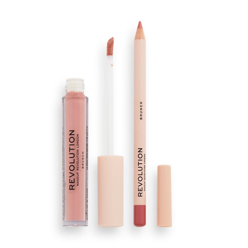 Revolution Lip Contour Matte Lipstick & Liner Duo – Brunch - Image 1