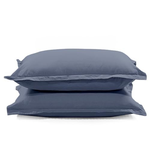 SleepyCat Cotton ?Solid Pillow Case with Envelope Closure - Pack of 2 Count | Coloured with AZO-Free Dyes and Oeko-Tex Certified | Machine Washable, Twilight Blue (Standard Size, 28X18 Inches),200 - Image 1