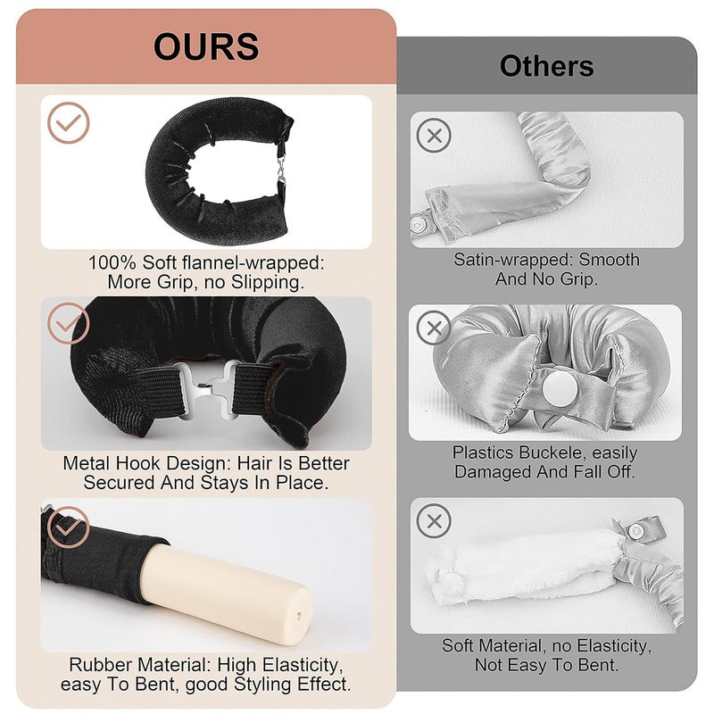 Abhaymart Heatless Curling Rod Headband Heatless Curler No Heat Curls Ribbon with Hair Clips and Scrunchie Sleeping Curls Silk Ribbon Hair Rollers - Image 4