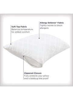 erorex Ultimate Protection And Comfort Temperature Balancing Pillow Protector – Zippered Antimicrobial Allergist Recommended Prevent Collection Of Dust Mites And Allergens King 4 Pack White  - Image 4