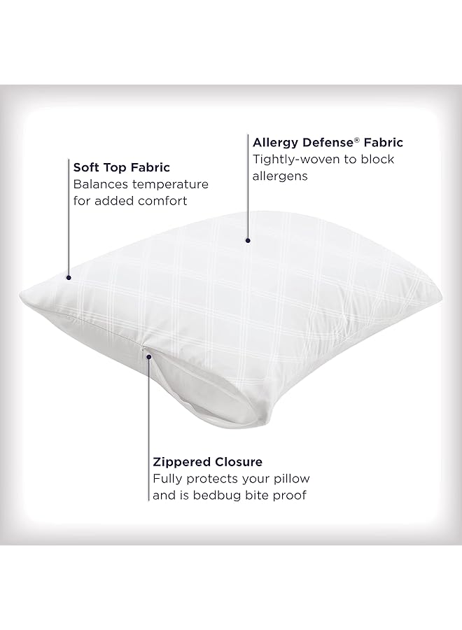 erorex Ultimate Protection And Comfort Temperature Balancing Pillow Protector – Zippered Antimicrobial Allergist Recommended Prevent Collection Of Dust Mites And Allergens King 4 Pack White - Image 4