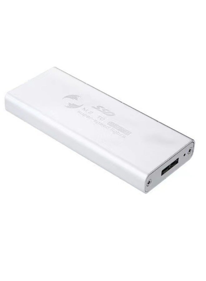 High-speed NGFF To USB3.0 Mobile Hard Drive Box M.2 Supports Solid-state Notebook SSD Hard Drive Aluminum Alloy-Color:Silver