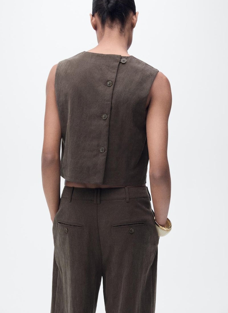 MANGO - Lyocell Top With Buttons On The Back - Image 1
