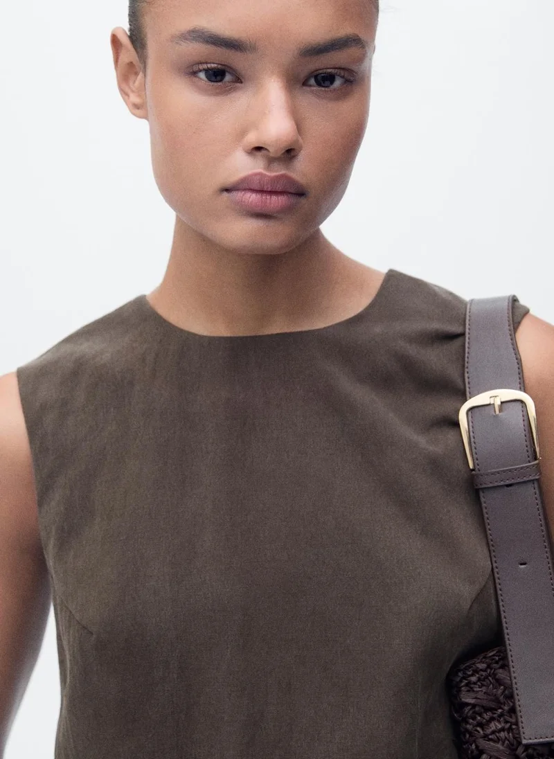 مانجو Lyocell Top With Buttons On The Back