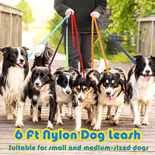 Sanwuta 9 Pack Nylon Dog Training Leash Bulk 6 ft Dog Leash for Small and Medium Puppy Traction Rope for Training, Play, Camping, or Backyard(Colorful) - Image 5