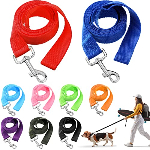 Sanwuta 9 Pack Nylon Dog Training Leash Bulk 6 ft Dog Leash for Small and Medium Puppy Traction Rope for Training, Play, Camping, or Backyard(Colorful) - Image 1