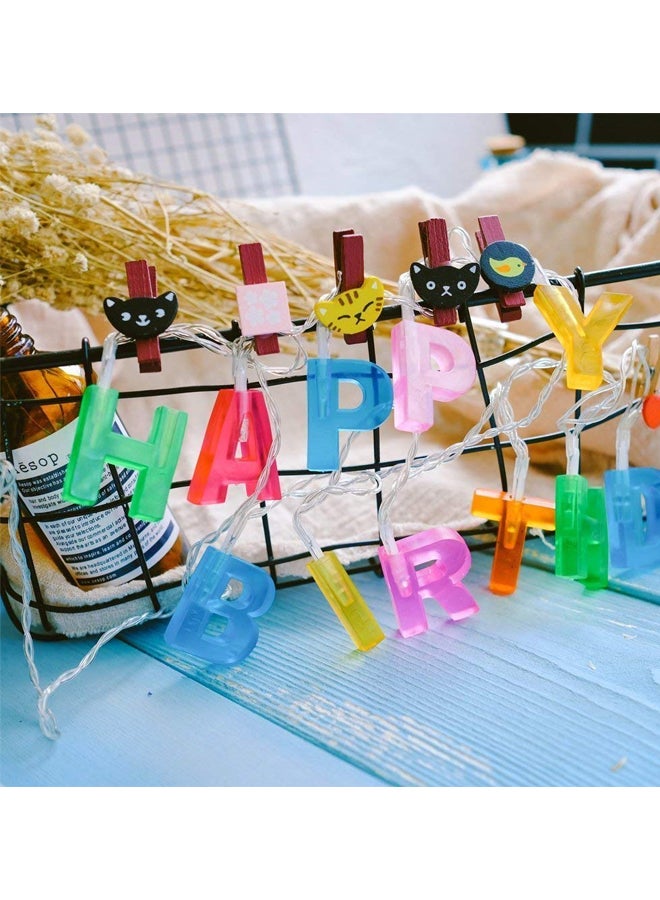 Letter Happy Birthday LED String Light For  Multicolour 4x24centimeter Multicolour 4x24cm - Image 3