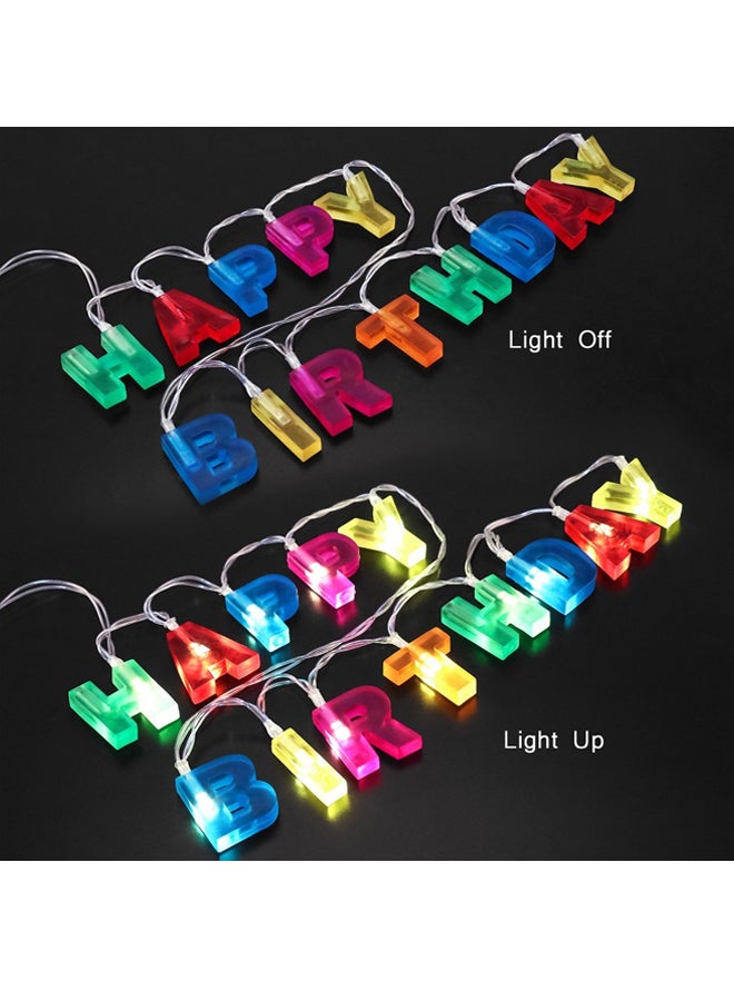 Letter Happy Birthday LED String Light For  Multicolour 4x24centimeter Multicolour 4x24cm - Image 4