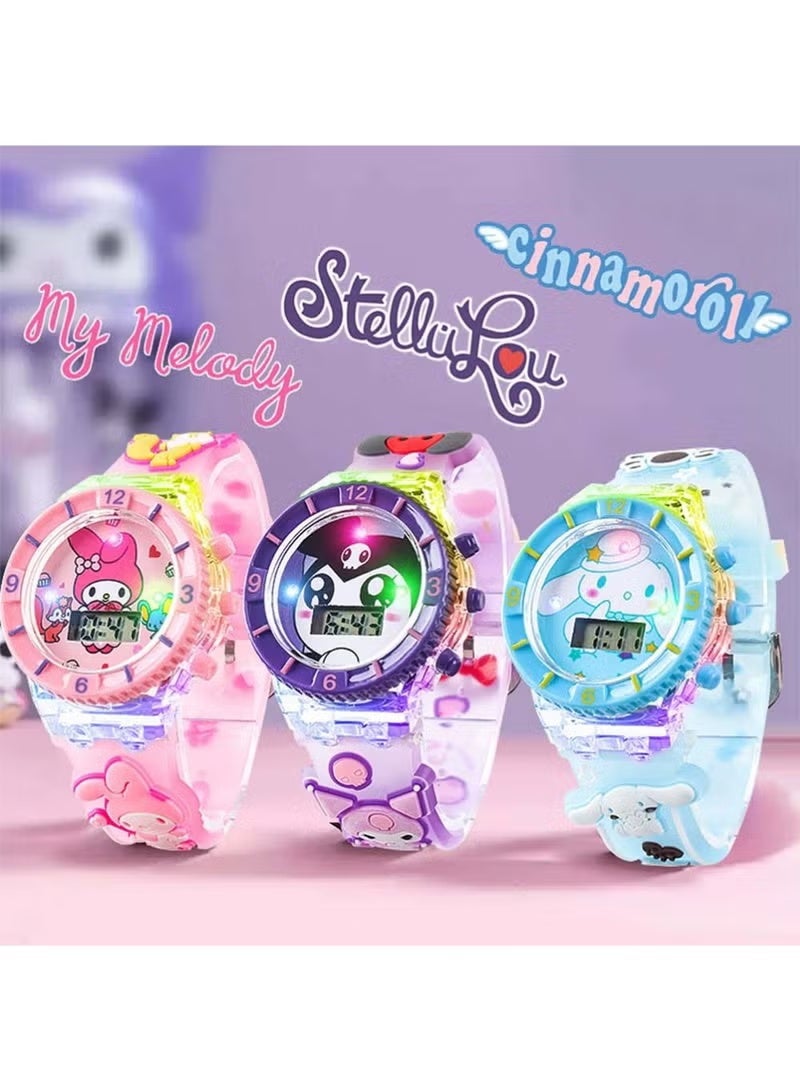 3 Pcs Kids Cartoon Watches with Music & Flashing Lights - Multi-Theme Digital Display Watch with Soft Silicone Strap, Gift-Ready Packaging for Birthdays/School/Parties (Boys & Girls) - Image 1