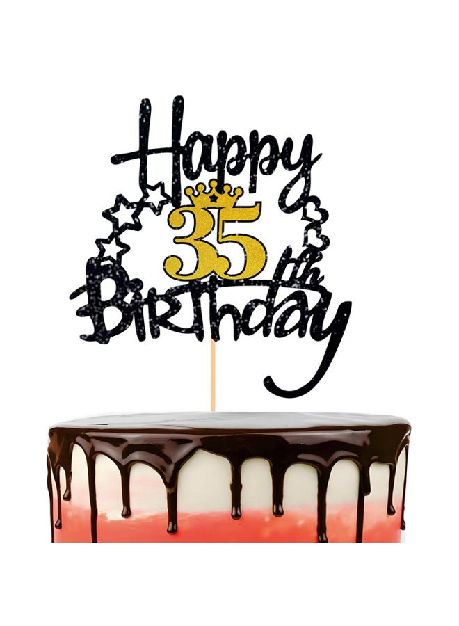 New Year Cake - Birthday Cake Decoration - Black, Cake Insert, Age 100 - Party Supplies, Baking Decoration, Gift - Image 3