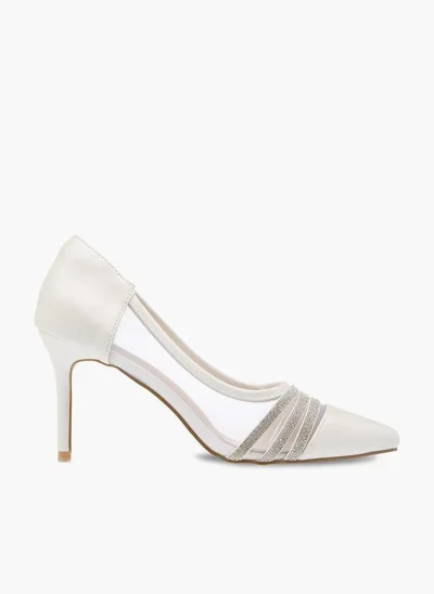 Flora Bella By Shoexpress Womens Metallic Stilettos With Rhinestones And Slip On Closure Ramadan Collection