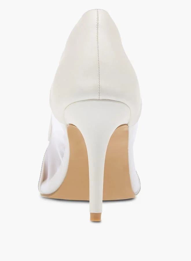 Flora Bella By Shoexpress Womens Metallic Stilettos With Rhinestones And Slip On Closure Ramadan Collection