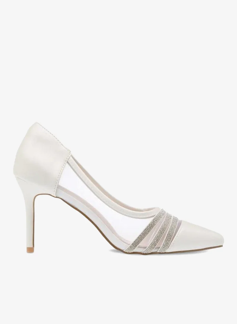Womens Metallic Stilettos With Rhinestones And Slip On Closure Ramadan Collection