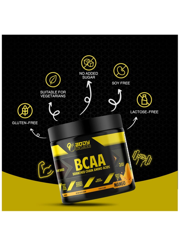 Buy Body Builder Body Builder BCAA Powder, Mango Flavour, 30 Servings ...
