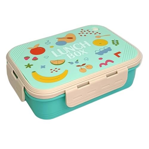 MEDALLIX Stainless Steel Lunch Box | 3-Compartment Bento Box, Leak-Proof & BPA-Free | Eco-Friendly Meal Prep Container for Adults & Kids | Durable & Portable Tiffin Box (Green), 850 milliliters - Image 1