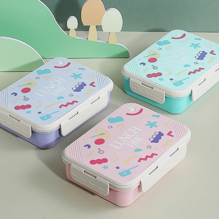 MEDALLIX Stainless Steel Lunch Box | 3-Compartment Bento Box, Leak-Proof & BPA-Free | Eco-Friendly Meal Prep Container for Adults & Kids | Durable & Portable Tiffin Box (Green), 850 milliliters - Image 4