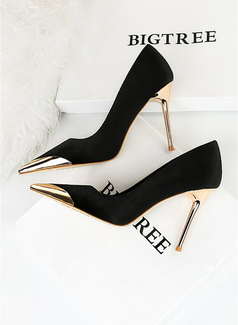 بيج تري أزياء عالية الكعب أحذية عالية الكعب أحذية عالية الكعب 10cm أسود - Image 2