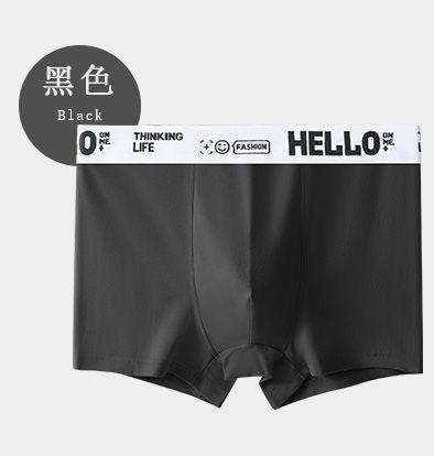 Mens Cotton Boxer Briefs Breathable Large Size Gray Blue  - Image 4