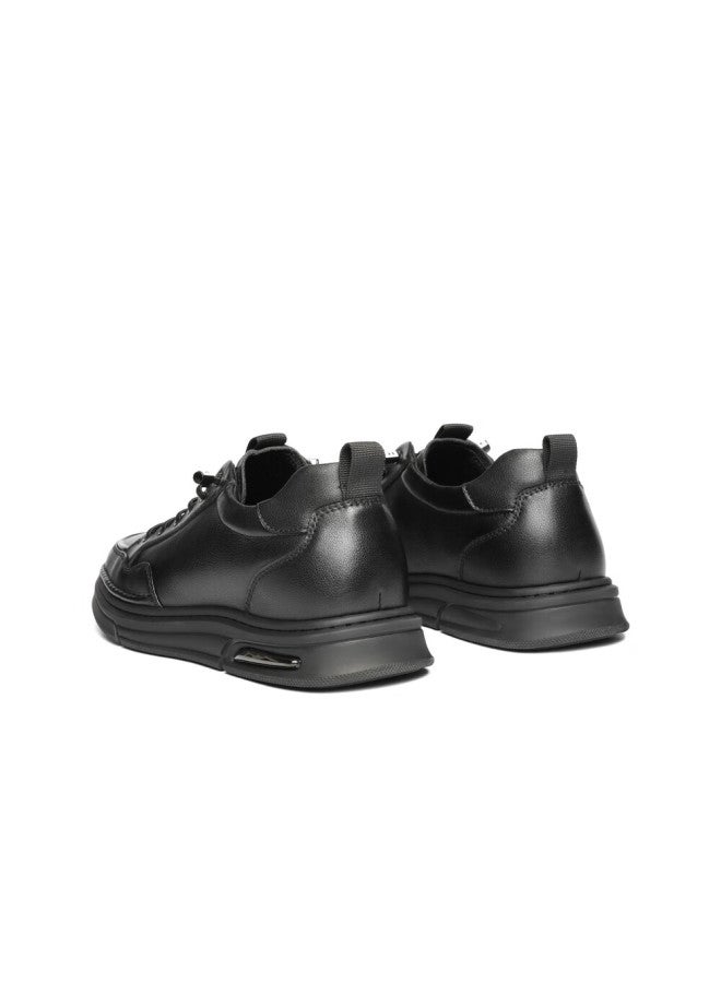 Belle Versatile White Sneakers For Men, Size 25, Thick Sole Slip-on Casual Skateboard Shoes, Black With Hidden Height Increase A2009, Size 43 - Image 2