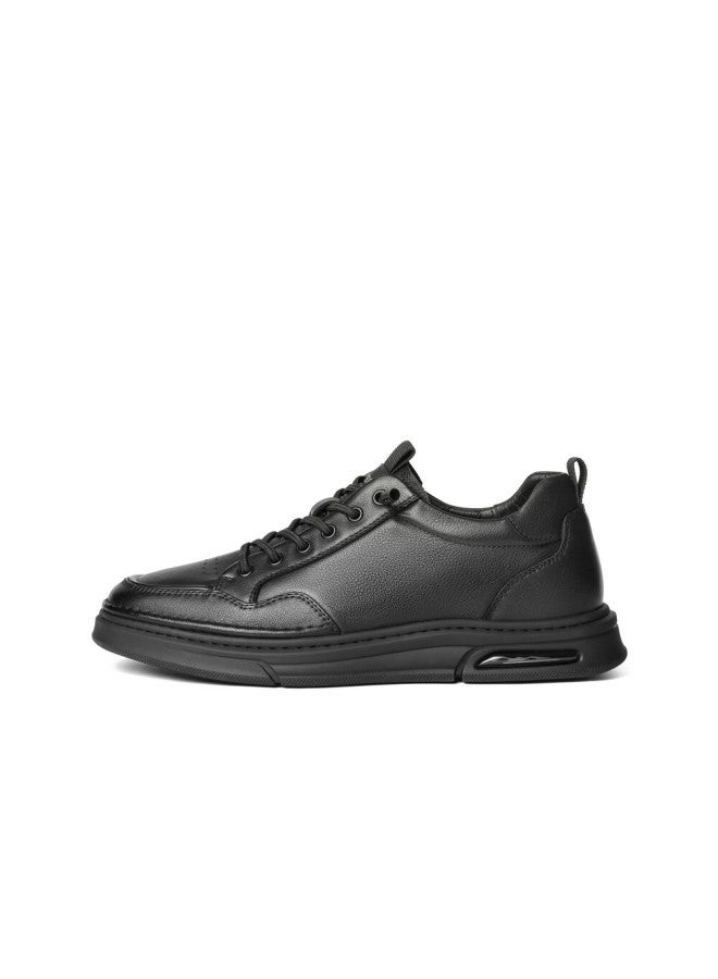 Belle Versatile White Sneakers For Men, Size 25, Thick Sole Slip-on Casual Skateboard Shoes, Black With Hidden Height Increase A2009, Size 43 - Image 1