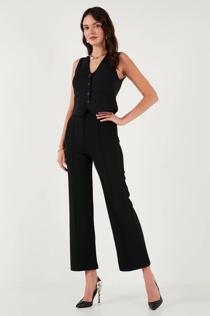 Lela Standard Fit Grass High Waist Straight Leg Trousers Women's Trousers 5865972