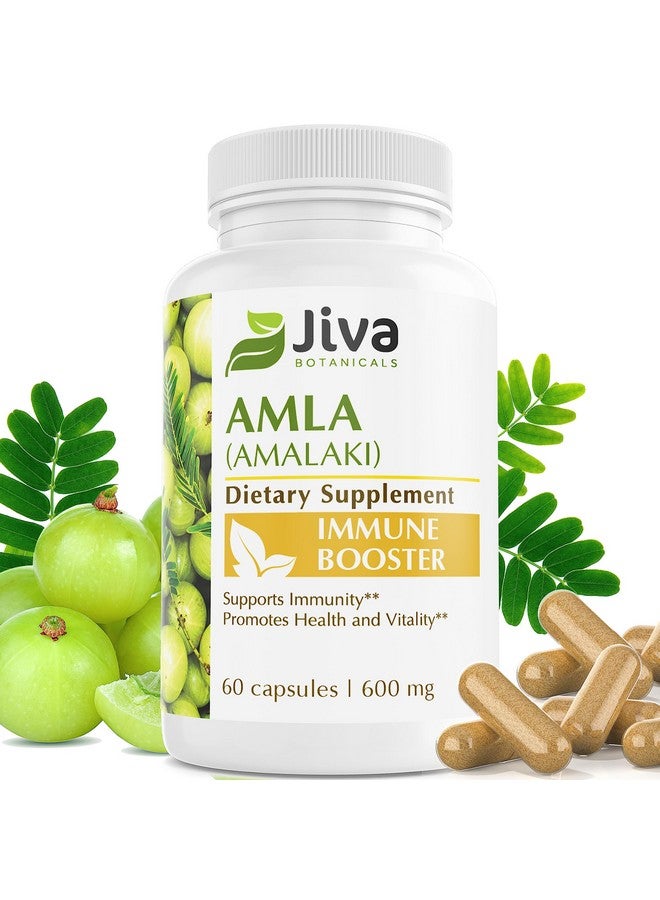 Jiva BOTANICALS Amla Capsules (Amalaki) Containing Amla Powder Amla Churna Supplement Amla Herbal Supplement Made With Organic Amla Fruit Powder Alternative To Amla Juice 60 Vegan Capsules - Image 1