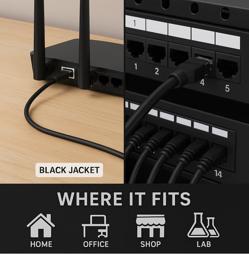 COMPIX Ethernet Cable Cat6 10M, High-Speed 10Gbps 500MHz Double Shielded LAN Cable, Silver-Plated & Fluke-Tested, Supports PC, PS5/PS4, Smart TV, Router, Modem, Hub, Switch, Laptop, Gaming Accessories - Image 4