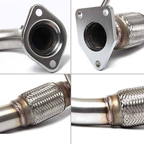 JY PERFORMANCE Front Flex Pipe Compatible With 2003-2007 2.4L Honda Accord Stainless Steel - Image 2